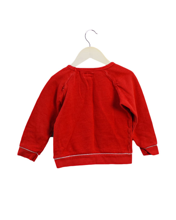 A Red Crewneck Sweatshirts from La Compagnie des Petits in size 4T for girl. (Back View)