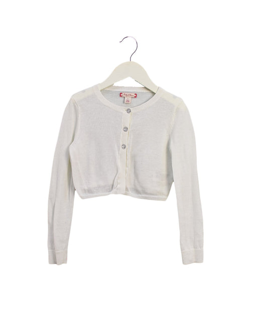 A White Cardigans from Ruby & Bloom in size 5T for girl. (Front View)