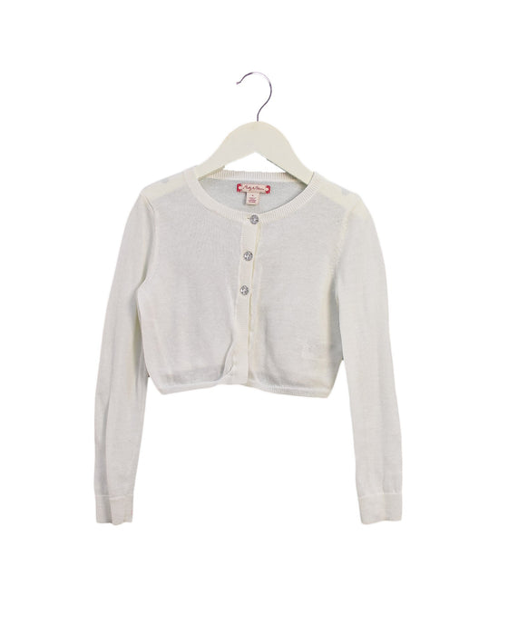 A White Cardigans from Ruby & Bloom in size 5T for girl. (Front View)