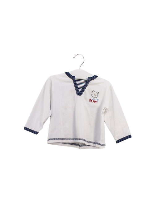 A White Long Sleeve Tops from Absorba in size 3-6M for boy. (Front View)