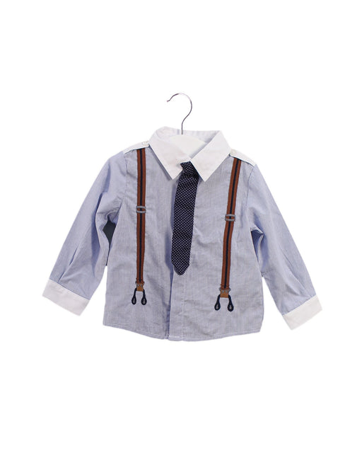 A Blue Shirts from Miniclasix in size 6-12M for boy. (Front View)