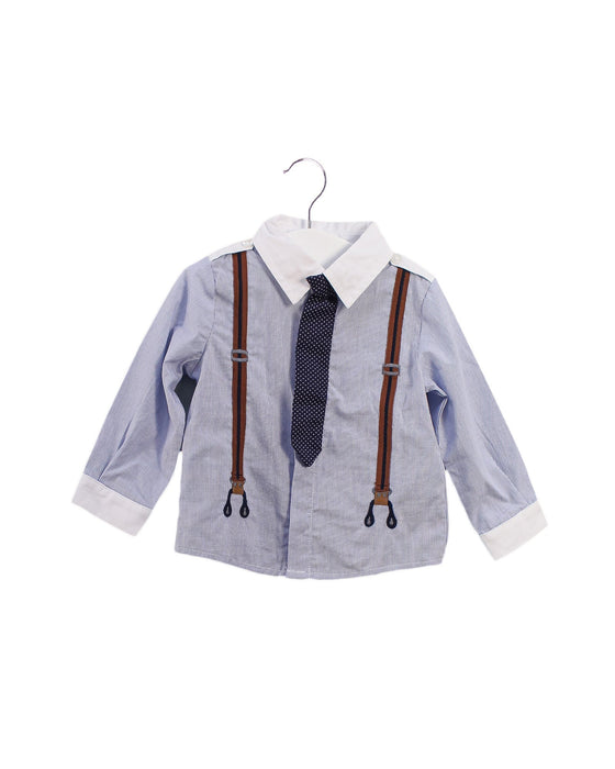 A Blue Shirts from Miniclasix in size 6-12M for boy. (Front View)