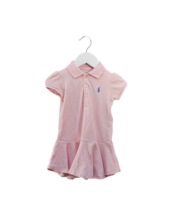 A Pink Short Sleeve Dresses from Ralph Lauren in size 3-6M for girl. (Front View)
