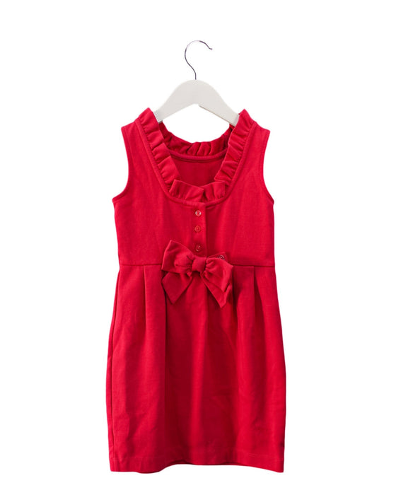 A Pink Sleeveless Dresses from Janie & Jack in size 4T for girl. (Back View)