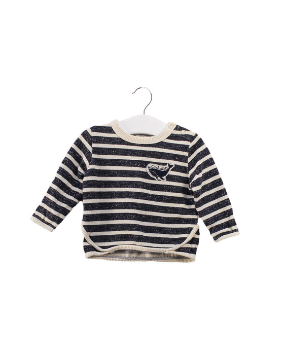 A Navy Crewneck Sweatshirts from Bout'Chou in size 3-6M for boy. (Front View)