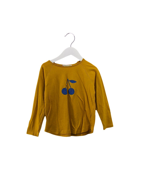 A Yellow Long Sleeve Tops from Bonpoint in size 4T for girl. (Front View)