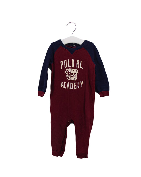 A Burgundy Long Sleeve Jumpsuits from Ralph Lauren in size 6-12M for boy. (Front View)