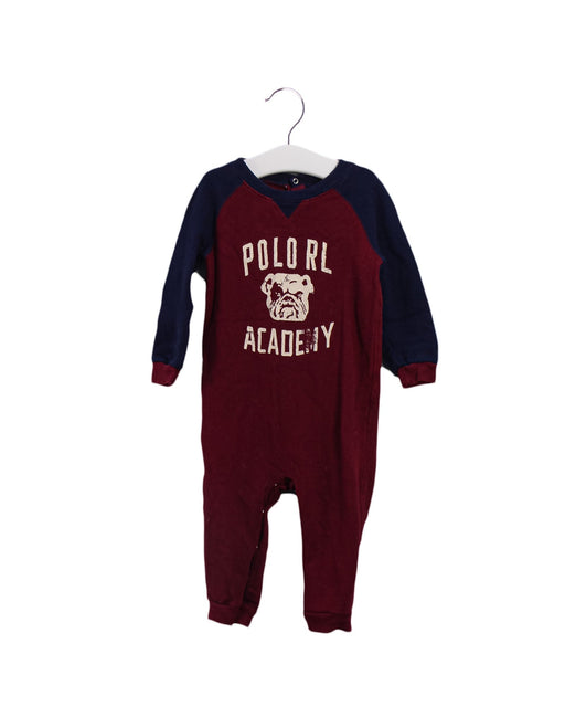A Burgundy Long Sleeve Jumpsuits from Ralph Lauren in size 6-12M for boy. (Front View)