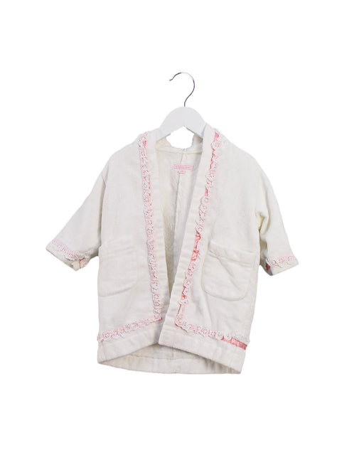 A White Bathrobes from Nicholas & Bears in size 6-12M for girl. (Front View)
