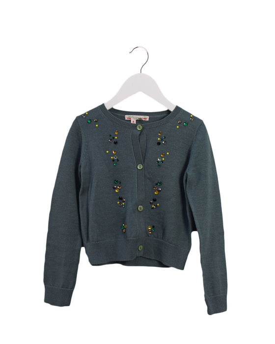 A Green Cardigans from Bonpoint in size 6T for girl. (Front View)