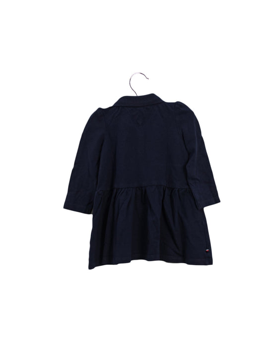 A Navy Long Sleeve Dresses from Tommy Hilfiger in size 3-6M for girl. (Back View)