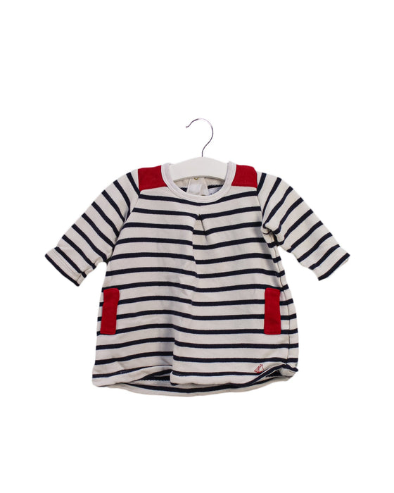 A White Long Sleeve Dresses from Petit Bateau in size 3-6M for girl. (Front View)