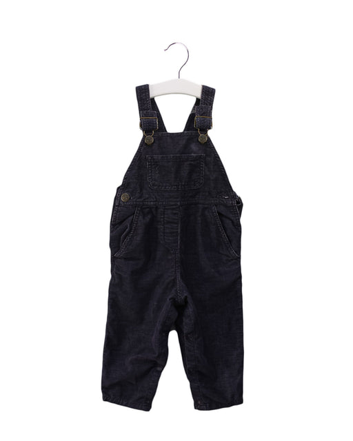 A Navy Long Overalls from Bonton in size 12-18M for boy. (Front View)