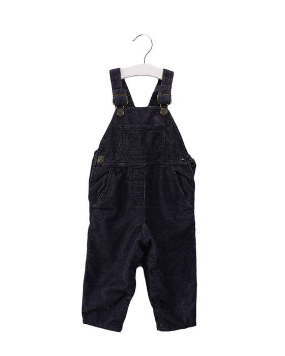 A Navy Long Overalls from Bonton in size 12-18M for boy. (Front View)