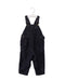 A Navy Long Overalls from Bonton in size 12-18M for boy. (Front View)