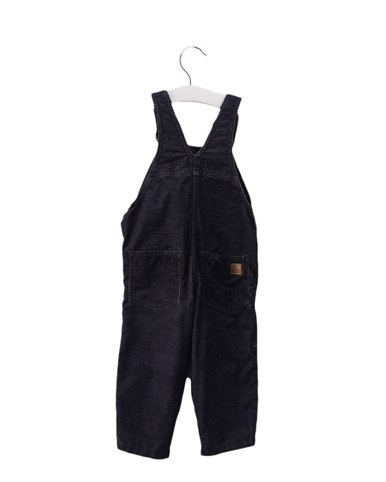 A Navy Long Overalls from Bonton in size 12-18M for boy. (Back View)