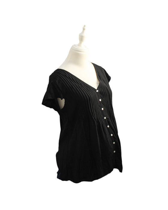 A Black Short Sleeve Tops from Seraphine in size XS for maternity. (Front View)