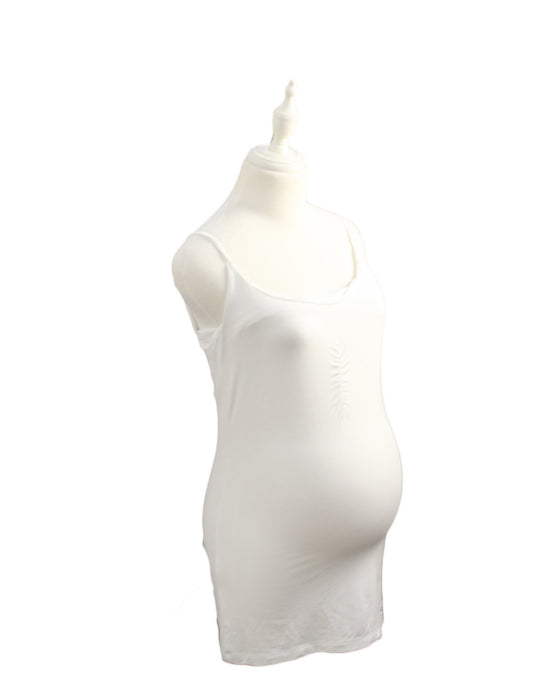 A White Sleeveless Tops from Seraphine in size S for maternity. (Front View)