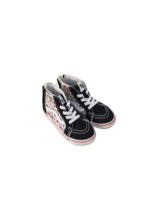A Black Sneakers from Vans in size 3T for girl. (Front View)