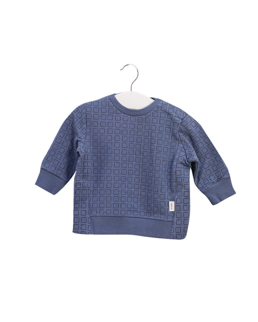 A Blue Crewneck Sweatshirts from miles baby in size 3-6M for boy. (Front View)