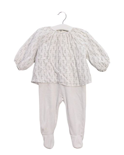 A White Long Sleeve Jumpsuits from Bout'Chou in size 3-6M for girl. (Front View)