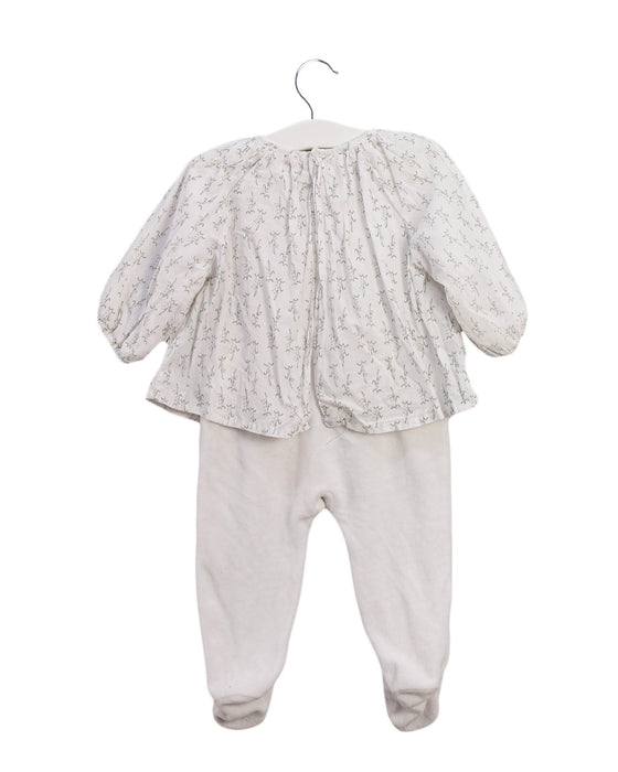 A White Long Sleeve Jumpsuits from Bout'Chou in size 3-6M for girl. (Back View)