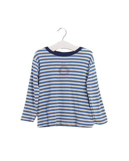 A Blue Long Sleeve Tops from Petit Bateau in size 3T for girl. (Front View)
