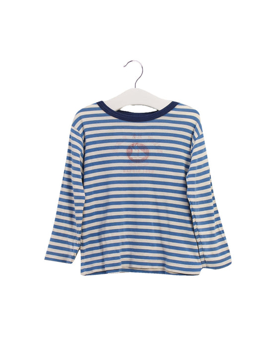 A Blue Long Sleeve Tops from Petit Bateau in size 3T for girl. (Front View)