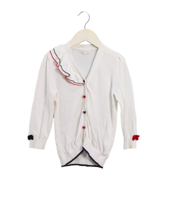 A White Cardigans from Nicholas & Bears in size 6T for girl. (Front View)