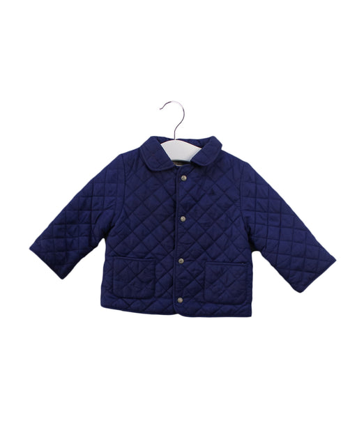 A Blue Puffer/Quilted Jackets from Petit Bateau in size 6-12M for boy. (Front View)