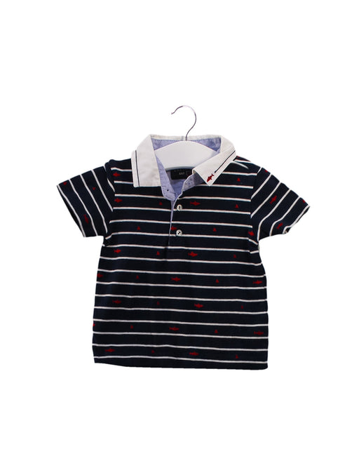 A Navy Short Sleeve Polos from Lapin House in size 6-12M for boy. (Front View)