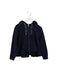 A Navy Zippered Sweatshirts from Mayoral in size 5T for girl. (Front View)