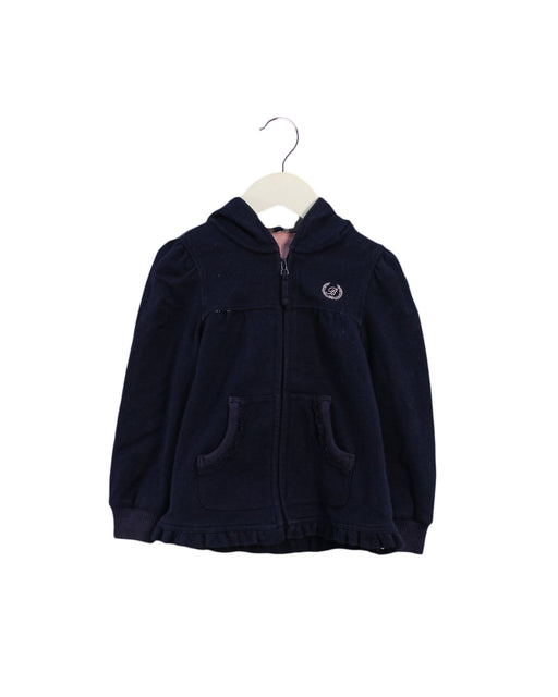A Navy Zippered Sweatshirts from Nicholas & Bears in size 4T for girl. (Front View)