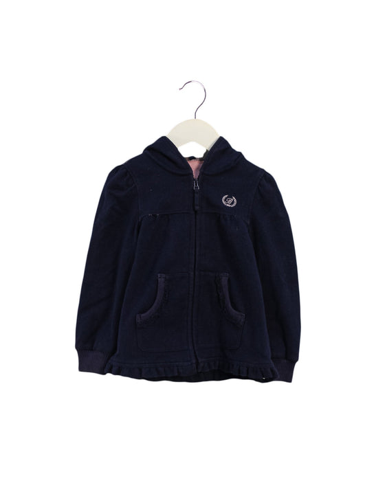 A Navy Zippered Sweatshirts from Nicholas & Bears in size 4T for girl. (Front View)