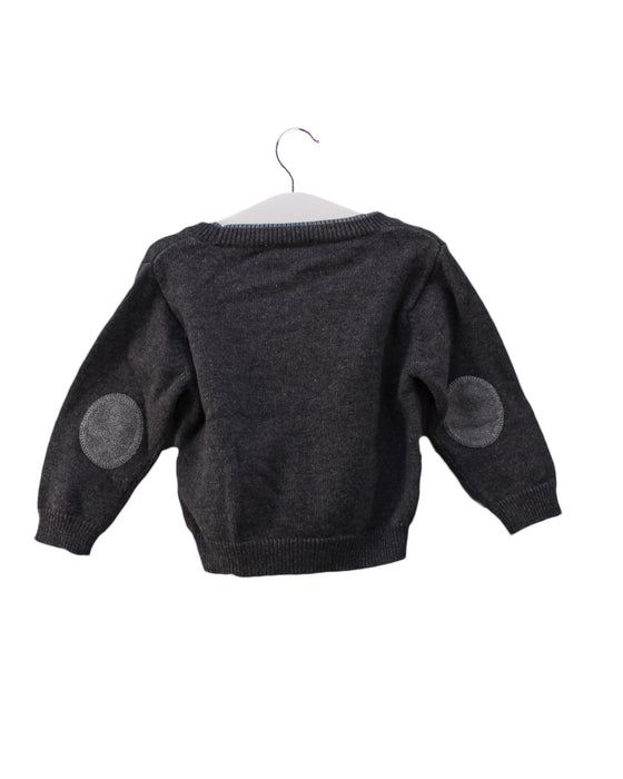A Grey Cardigans from Jacadi in size 6-12M for boy. (Back View)