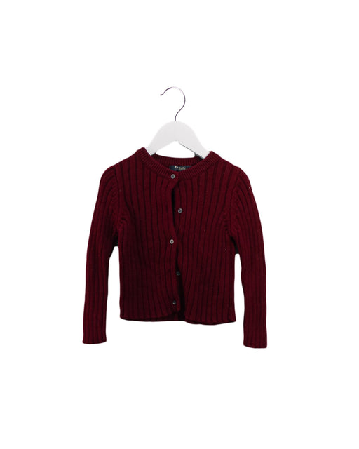 A Burgundy Cardigans from Velveteen in size 4T for girl. (Front View)