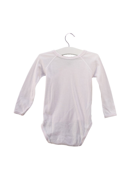A Pink Long Sleeve Bodysuits from Petit Bateau in size 6-12M for girl. (Back View)