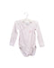 A Pink Long Sleeve Bodysuits from Petit Bateau in size 6-12M for girl. (Front View)