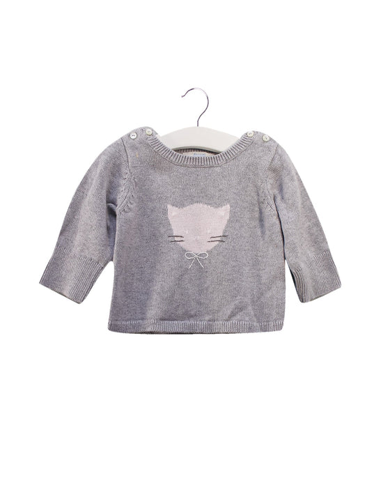 A Grey Knit Sweaters from Jacadi in size 3-6M for girl. (Front View)