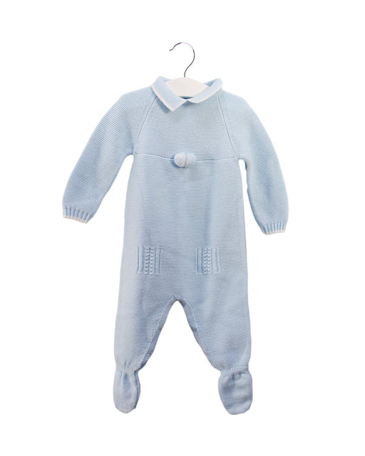 A Blue Onesies from Pangasa in size 6-12M for boy. (Front View)