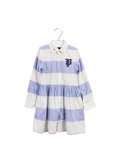A Blue Long Sleeve Dresses from Ralph Lauren in size 4T for girl. (Front View)