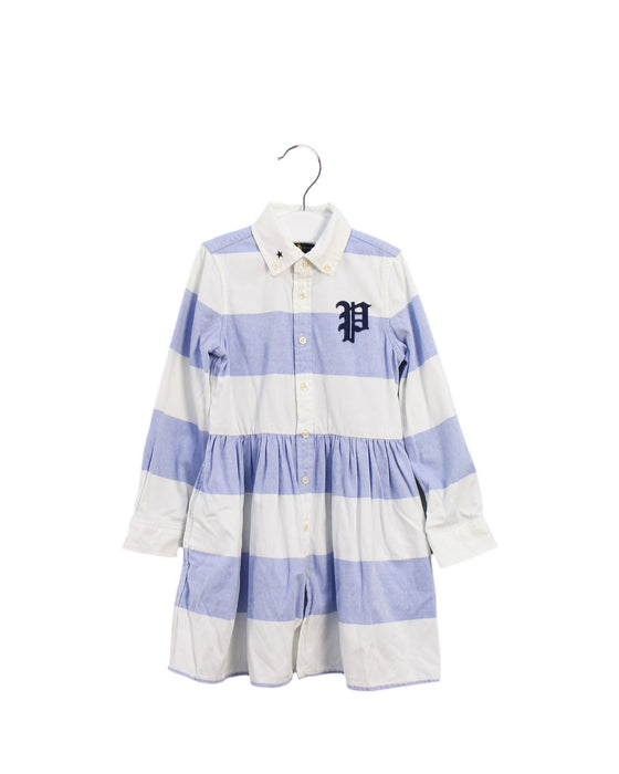 A Blue Long Sleeve Dresses from Ralph Lauren in size 4T for girl. (Front View)
