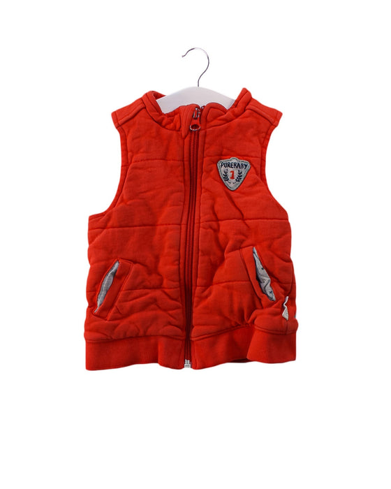 A Orange Outerwear Vests from Purebaby in size 12-18M for boy. (Front View)