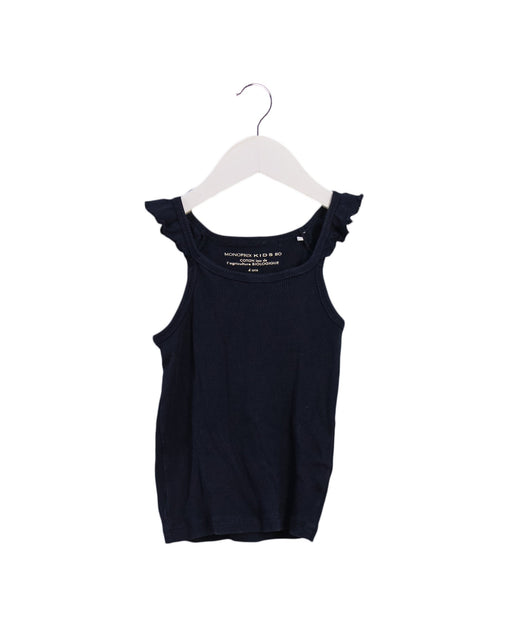 A Navy Sleeveless Tops from Monoprix in size 4T for girl. (Front View)