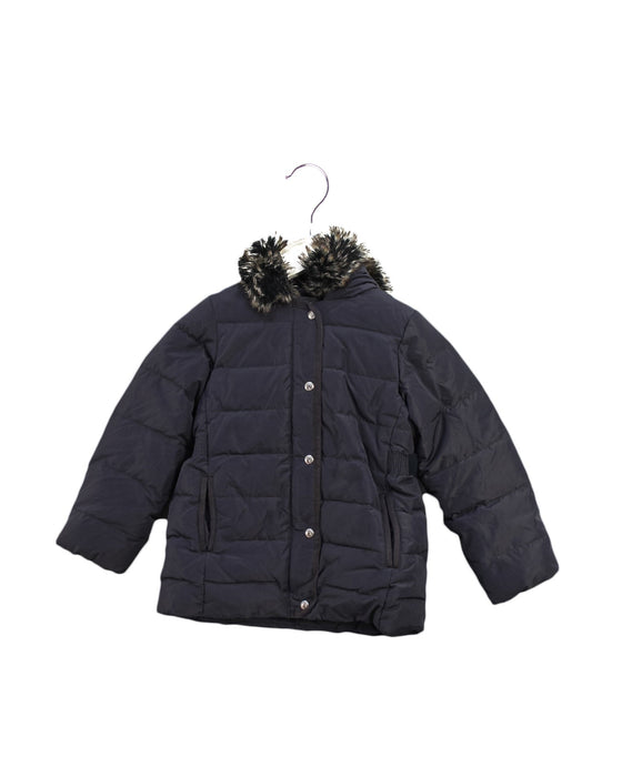 A Grey Puffer/Quilted Coats & Outerwear from Petit Bateau in size 4T for girl. (Front View)