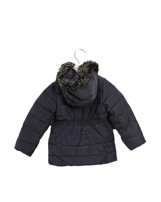 A Grey Puffer/Quilted Coats & Outerwear from Petit Bateau in size 4T for girl. (Back View)