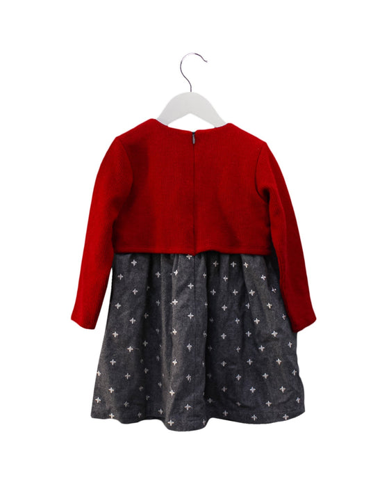 A Grey Long Sleeve Dresses from Chickeeduck in size 4T for girl. (Back View)