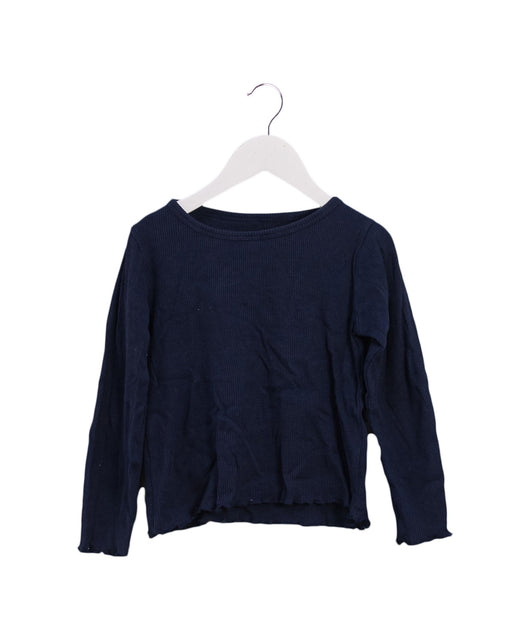 A Navy Long Sleeve Tops from Monoprix in size 6T for girl. (Front View)