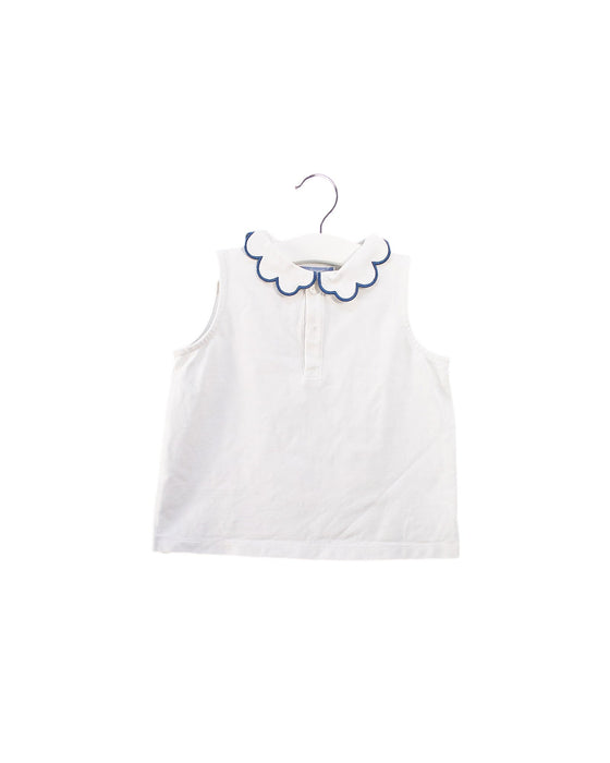A White Sleeveless Polos from Jacadi in size 4T for girl. (Front View)