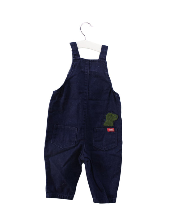 A Navy Long Overalls from Seed in size 6-12M for boy. (Back View)